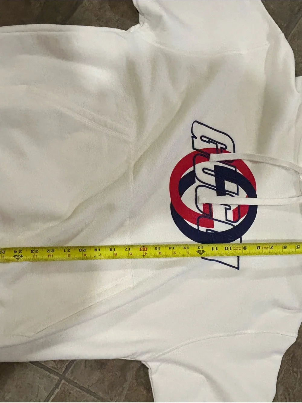 Men's Gucci jersey, cotton hoodie, locking G graphic logo size large made Italy